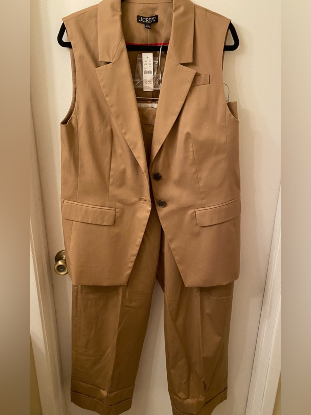J. Crew Tan Vest with Pants Set
